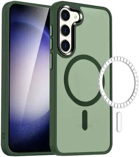 Samsung Galaxy S24 Ultra Hoesje met MagSafe Matte Midnight Green afbeelding 1