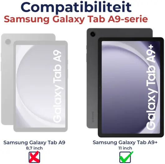 Rosso Element Samsung Galaxy Tab A9 Plus Hoes Book Case Zwart afbeelding 6