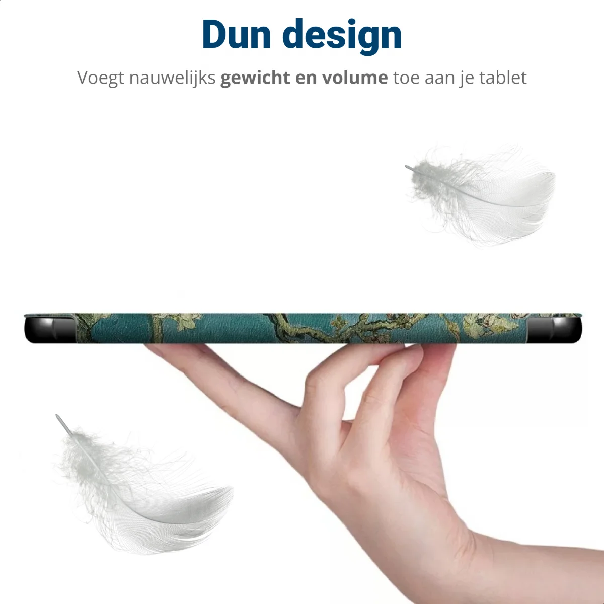 Lenovo Tab P12 Hoes Tri-Fold Book Case met Standaard Blossom afbeelding 4