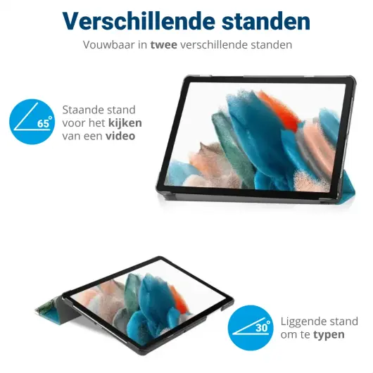 Lenovo Tab P12 Hoes Tri-Fold Book Case met Standaard Blossom afbeelding 5