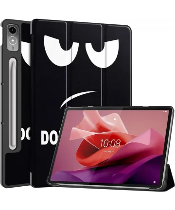 Lenovo Tab P12 Hoes Tri-Fold Book Case met Standaard Don't Touch Me Hoesjes