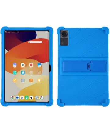 Lenovo Tab P12 Kinder Tablethoes Siliconen met Kickstand Blauw Hoesjes