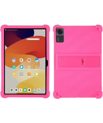 Lenovo Tab P12 Kinder Tablethoes Siliconen met Kickstand Roze Hoesjes