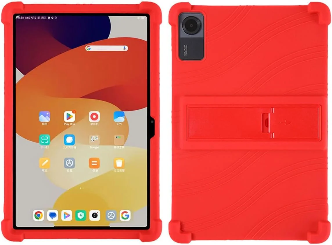 Lenovo Tab P12 Kinder Tablethoes Siliconen met Kickstand Rood afbeelding 1