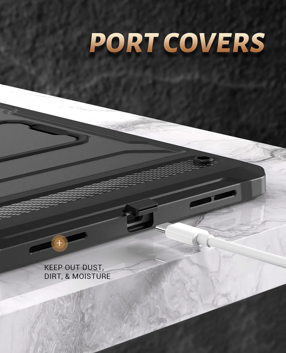 Apple iPad 11 (2025) / 10.9 (2022) Hoes met Screen Protector en Standaard Zwart afbeelding 6