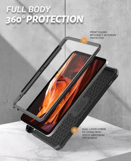 Apple iPad 11 (2025) / 10.9 (2022) Hoes met Screen Protector en Standaard Zwart afbeelding 3