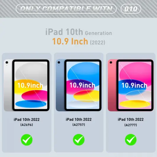 Apple iPad 11 (2025) / 10.9 (2022) Hoes met Screen Protector en Standaard Zwart afbeelding 7