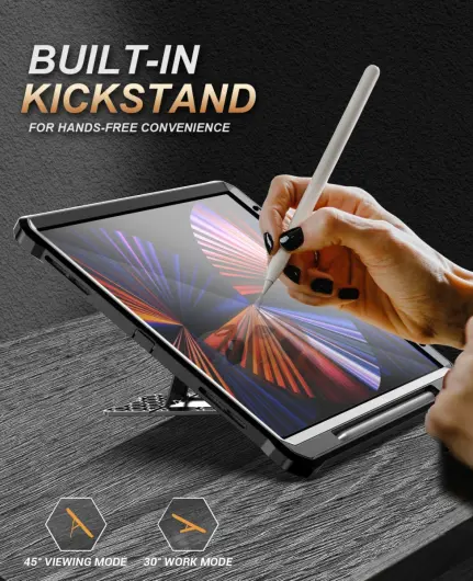 iPad Pro 12.9 (2018/2020/2021/2022) Hoes Screen Protector en Standaard afbeelding 4