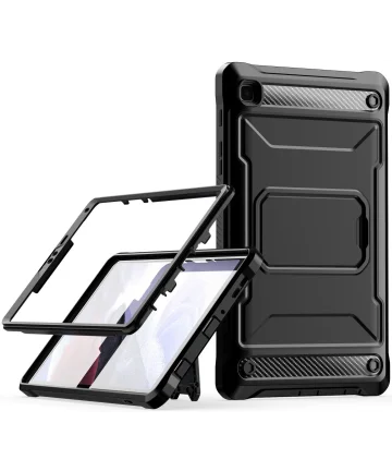 Samsung Galaxy Tab A7 Lite Hoes Screen Protector en Standaard Zwart Hoesjes