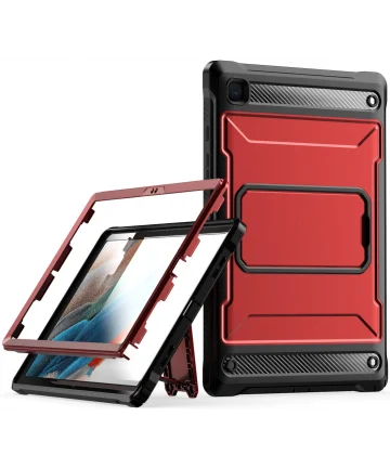Samsung Galaxy Tab A8 Hoes met Screen Protector en Standaard Rood Hoesjes