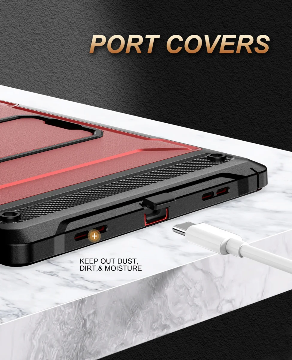 Samsung Galaxy Tab A8 Hoes met Screen Protector en Standaard Rood afbeelding 6