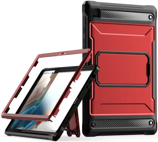 Samsung Galaxy Tab A8 Hoes met Screen Protector en Standaard Rood afbeelding 1