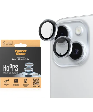 PanzerGlass Hoops Rings iPhone 15/15 Plus Camera Lens Protector Blauw Screen Protectors