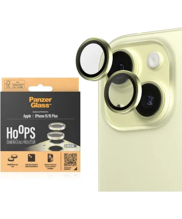 PanzerGlass Hoops Rings iPhone 15/15 Plus Camera Lens Protector Geel Screen Protectors