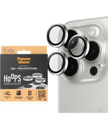 PanzerGlass iPhone 15 Pro / 15 Pro Max Camera Protector Metaal Wit Screen Protectors