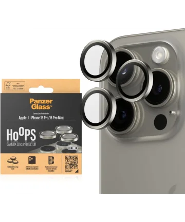 PanzerGlass iPhone 15 Pro / 15 Pro Max Camera Protector Metaal Grijs Screen Protectors