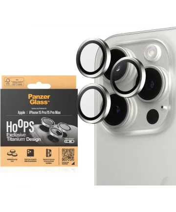 PanzerGlass iPhone 15 Pro / 15 Pro Max Camera Protector Titanium Wit Screen Protectors
