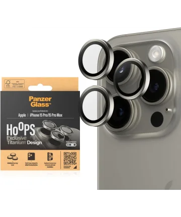 PanzerGlass iPhone 15 Pro / 15 Pro Max Camera Protector Titanium Grijs Screen Protectors