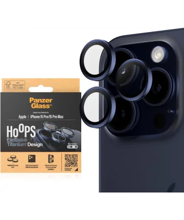 PanzerGlass iPhone 15 Pro / 15 Pro Max Camera Protector Titanium Blauw Screen Protectors