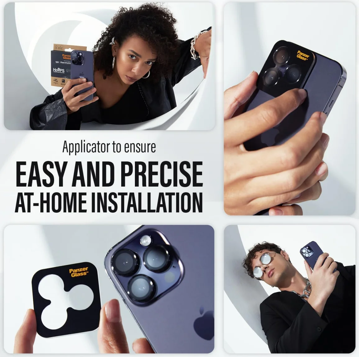 PanzerGlass iPhone 15 Pro / 15 Pro Max Camera Protector Titanium Zwart afbeelding 3