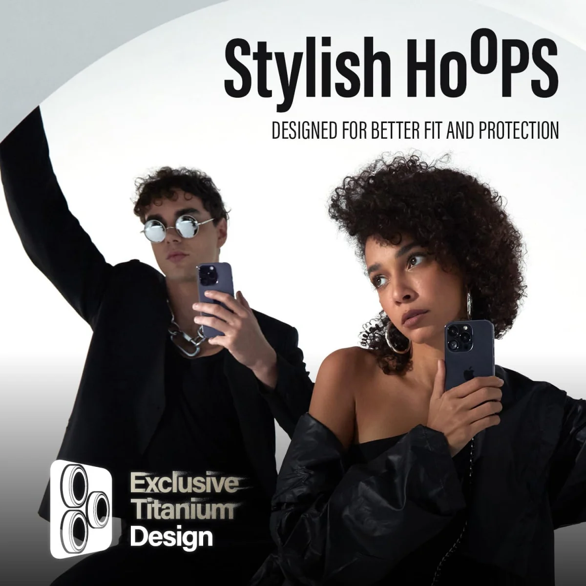 PanzerGlass iPhone 15 Pro / 15 Pro Max Camera Protector Titanium Zwart afbeelding 5