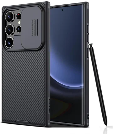 Nillkin CamShield Samsung Galaxy S24 Ultra Hoesje Camera Slider Zwart Hoesjes