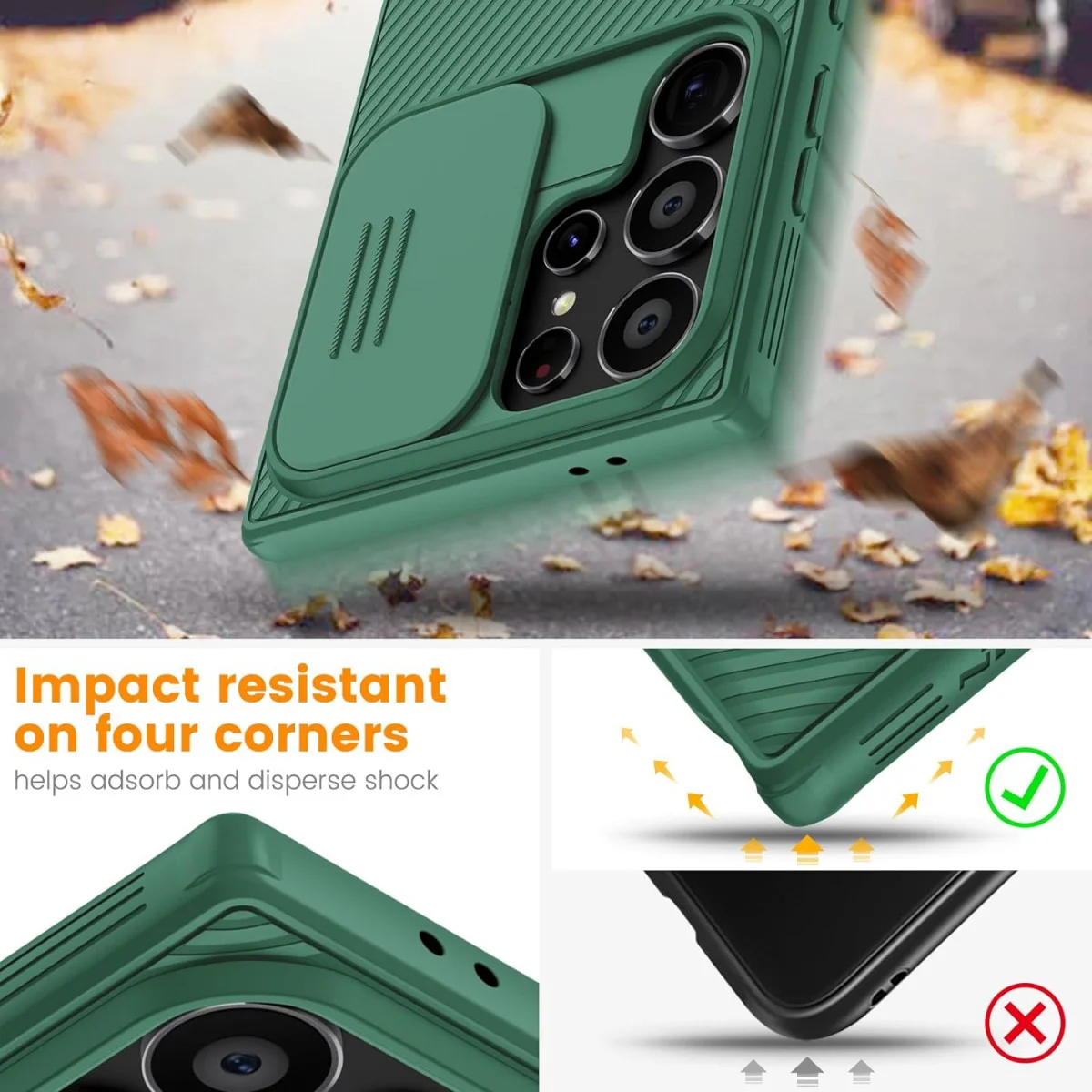 Nillkin CamShield Samsung Galaxy S24 Ultra Hoesje Camera Slider Groen afbeelding 6