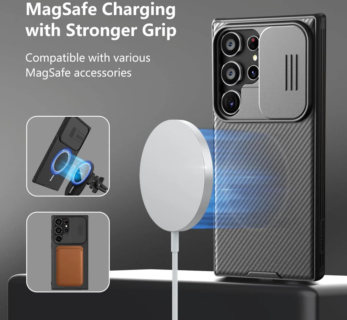 Nillkin CamShield MagSafe Samsung S24 Ultra Hoesje Camera Slider Groen afbeelding 3