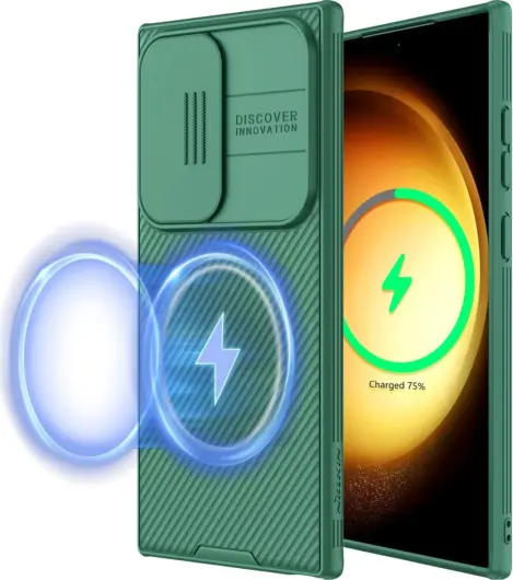 Nillkin CamShield MagSafe Samsung S24 Ultra Hoesje Camera Slider Groen afbeelding 1