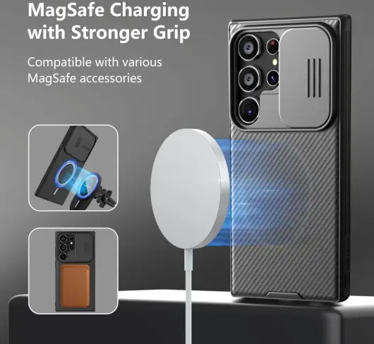 Nillkin CamShield MagSafe Samsung S24 Ultra Hoesje Camera Slider Groen afbeelding 3