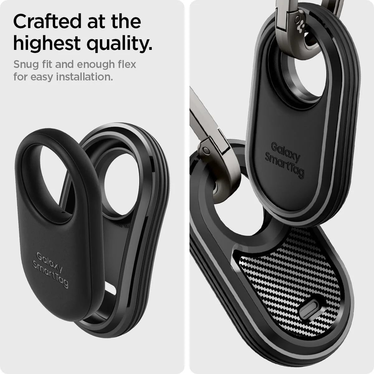 Spigen Rugged Armor Samsung Galaxy SmartTag 2 Hoesje Back Cover Zwart afbeelding 3