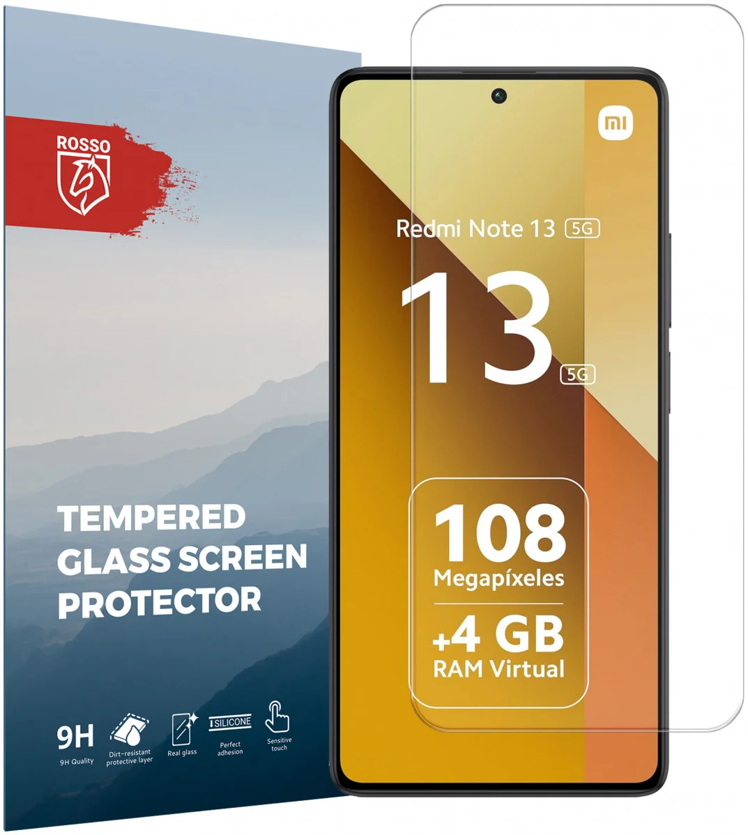 Rosso Xiaomi Redmi Note 13 5G 9H Tempered Glass Screen Protector afbeelding 1