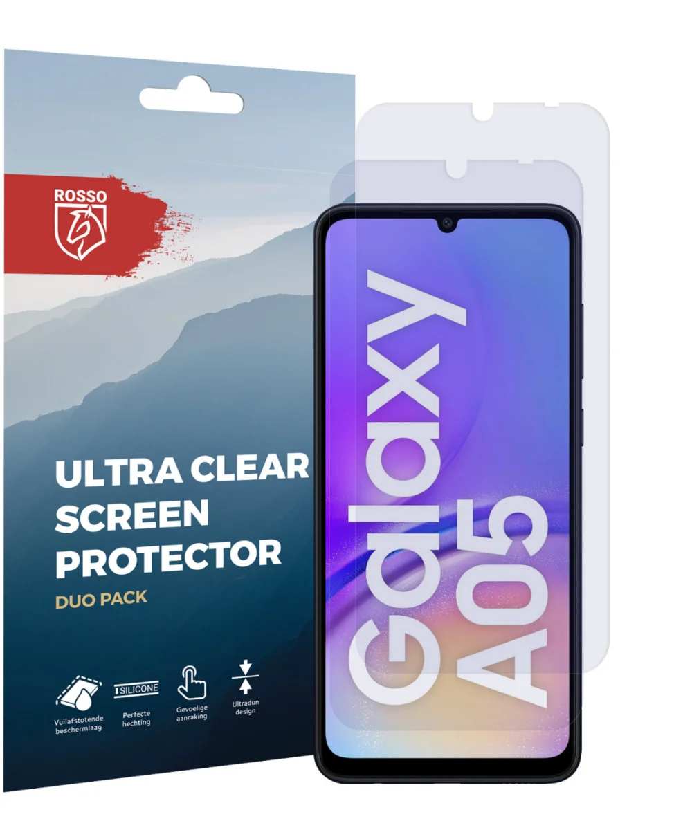 Rosso Samsung Galaxy A05 Screen Protector Ultra Clear Duo Pack afbeelding 7