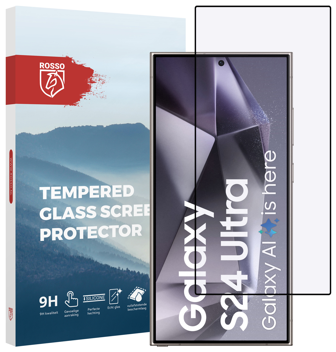 Rosso Samsung Galaxy S24 Ultra 9H Tempered Glass Fingerprint Friendly afbeelding 1