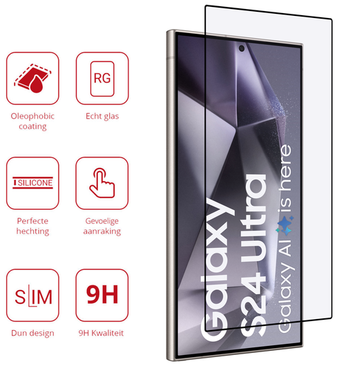 Rosso Samsung Galaxy S24 Ultra 9H Tempered Glass Fingerprint Friendly afbeelding 2