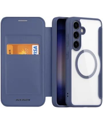 Dux Ducis Skin X Pro Samsung Galaxy S24 Hoesje MagSafe Book Case Blauw Hoesjes