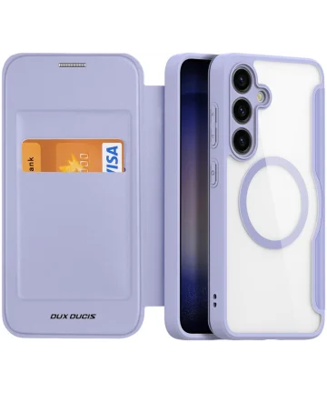 Dux Ducis Skin X Pro Samsung Galaxy S24 Hoesje MagSafe Book Case Paars Hoesjes