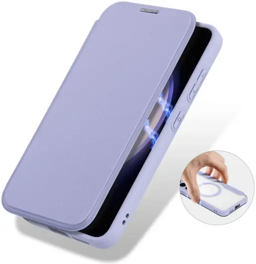 Dux Ducis Skin X Pro Samsung S24 Plus Hoesje MagSafe Book Case Paars afbeelding 8