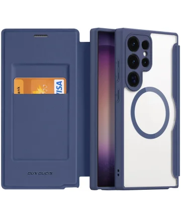 Dux Ducis Skin X Pro Samsung S24 Ultra Hoesje MagSafe Book Case Blauw Hoesjes