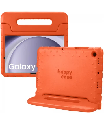 HappyCase Samsung Galaxy Tab A9 Kinder Tablethoes met Handvat Oranje Hoesjes