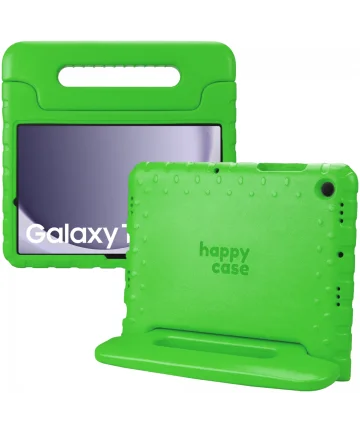 HappyCase Samsung Galaxy Tab A9 Plus Kinder Tablethoes Handvat Groen Hoesjes
