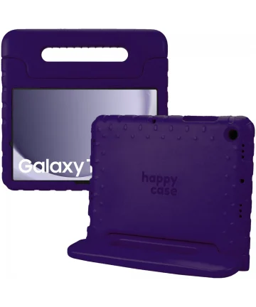 HappyCase Samsung Galaxy Tab A9 Plus Kinder Tablethoes Handvat Paars Hoesjes