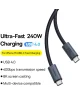 Baseus Flash Series 240W USB-C naar USB-C Laad/Videokabel 8K 1M Zwart
