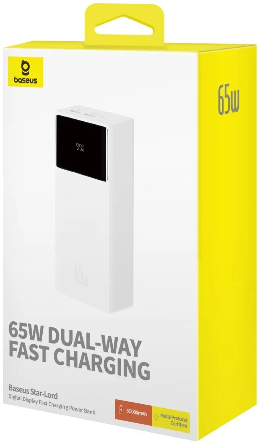 Baseus Star-Lord 30.000mAh Powerbank Fast Charge Met Display Wit 65W afbeelding 11