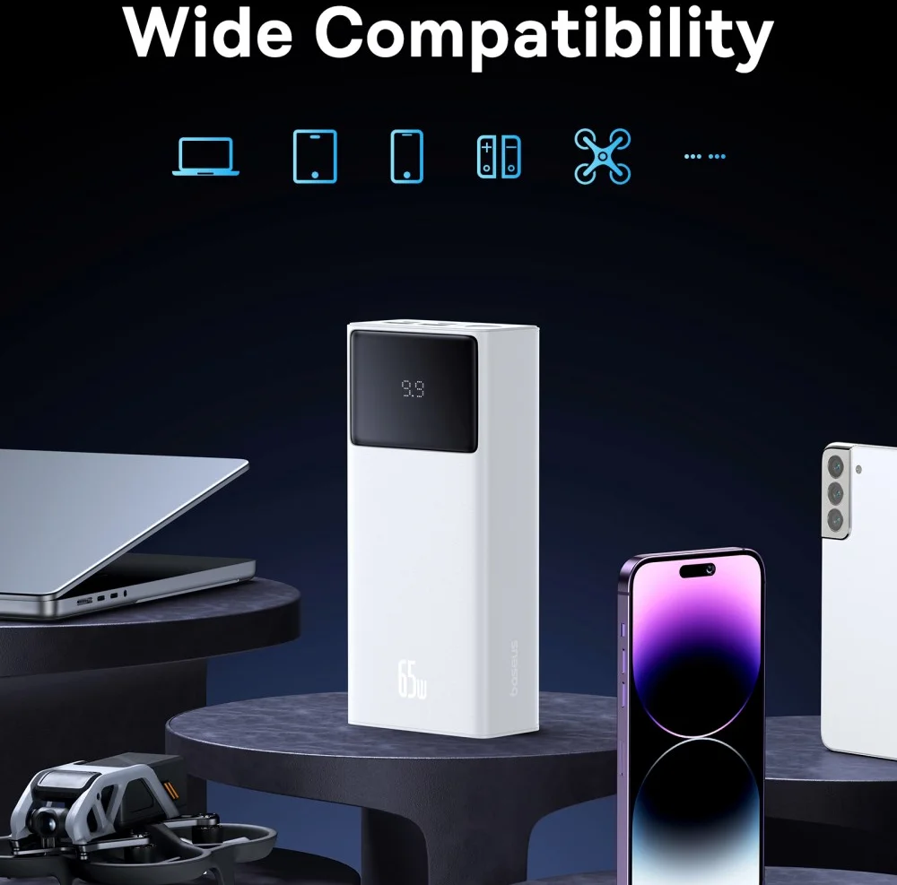 Baseus Star-Lord 30.000mAh Powerbank Fast Charge Met Display Wit 65W afbeelding 8
