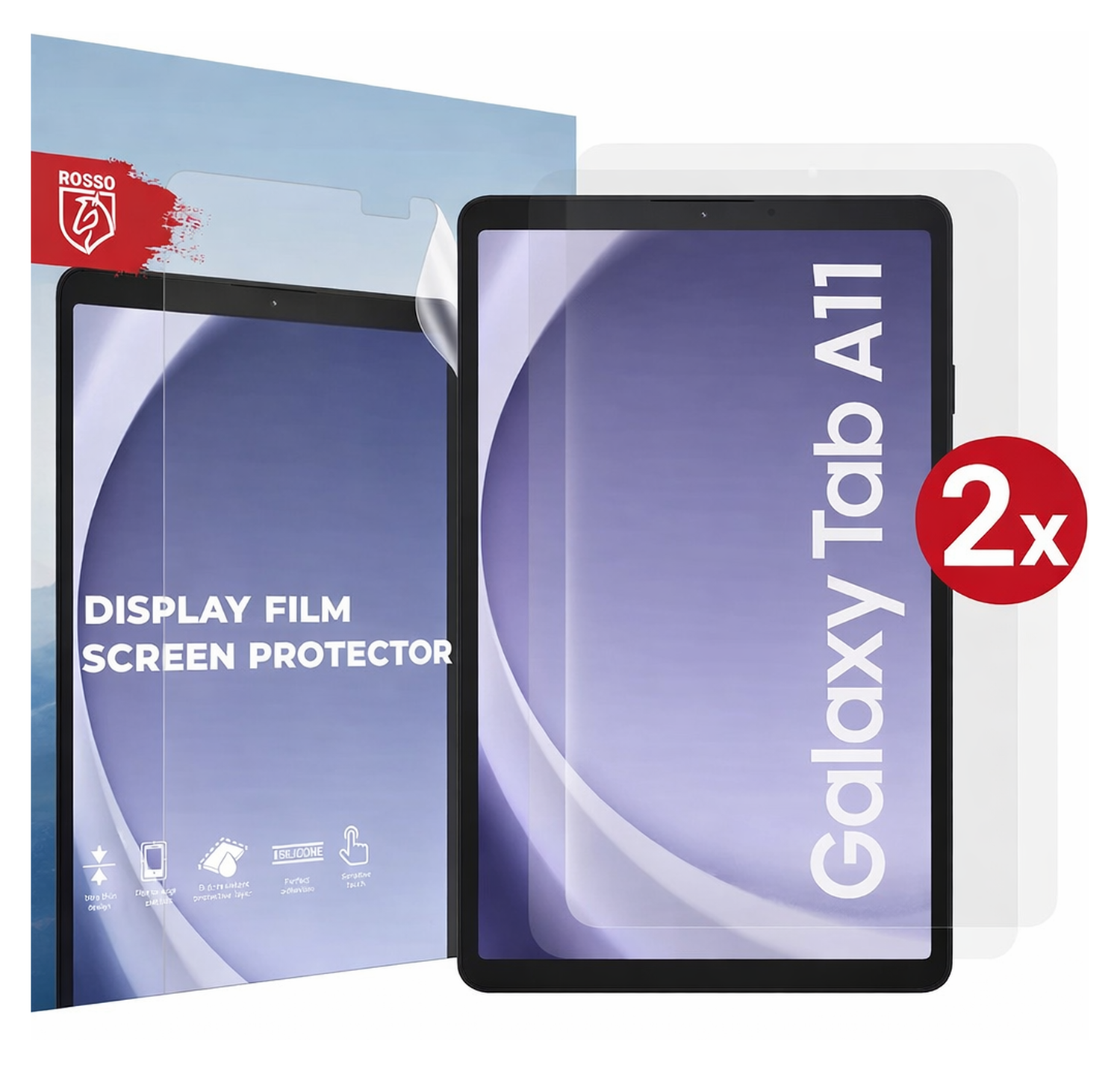 Rosso Samsung Tab A11/A9 Screen Protector Ultra Clear Folie Duo Pack afbeelding 1