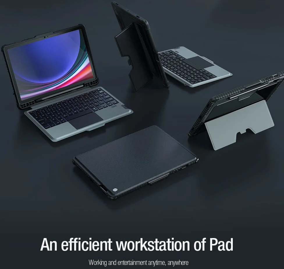 Nillkin Bumper Samsung Tab S9 Plus Toetsenbord Hoes met Slider Zwart afbeelding 6