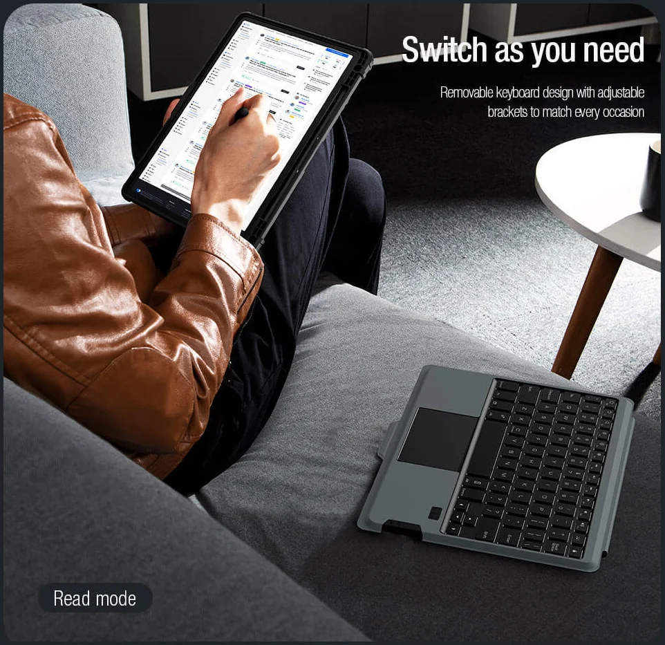 Nillkin Bumper Samsung Tab S9 Plus Toetsenbord Hoes met Slider Zwart afbeelding 7