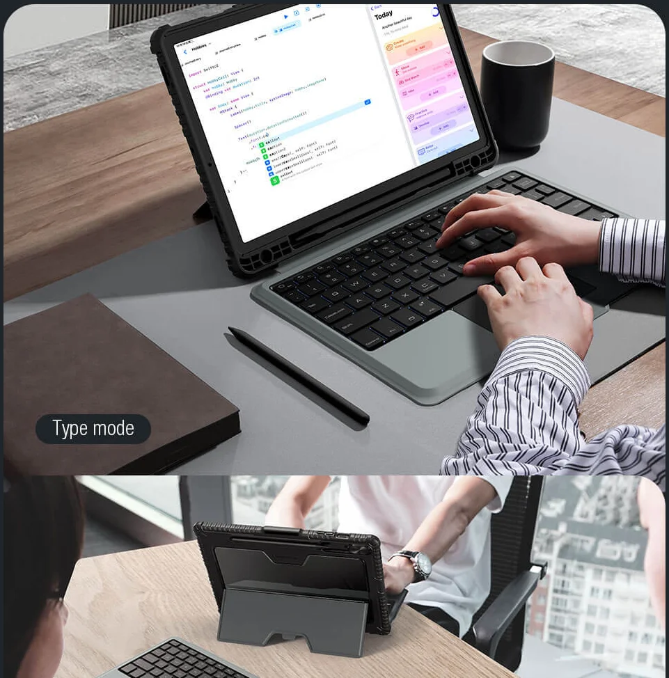 Nillkin Bumper Samsung Tab S9 Plus Toetsenbord Hoes met Slider Zwart afbeelding 8