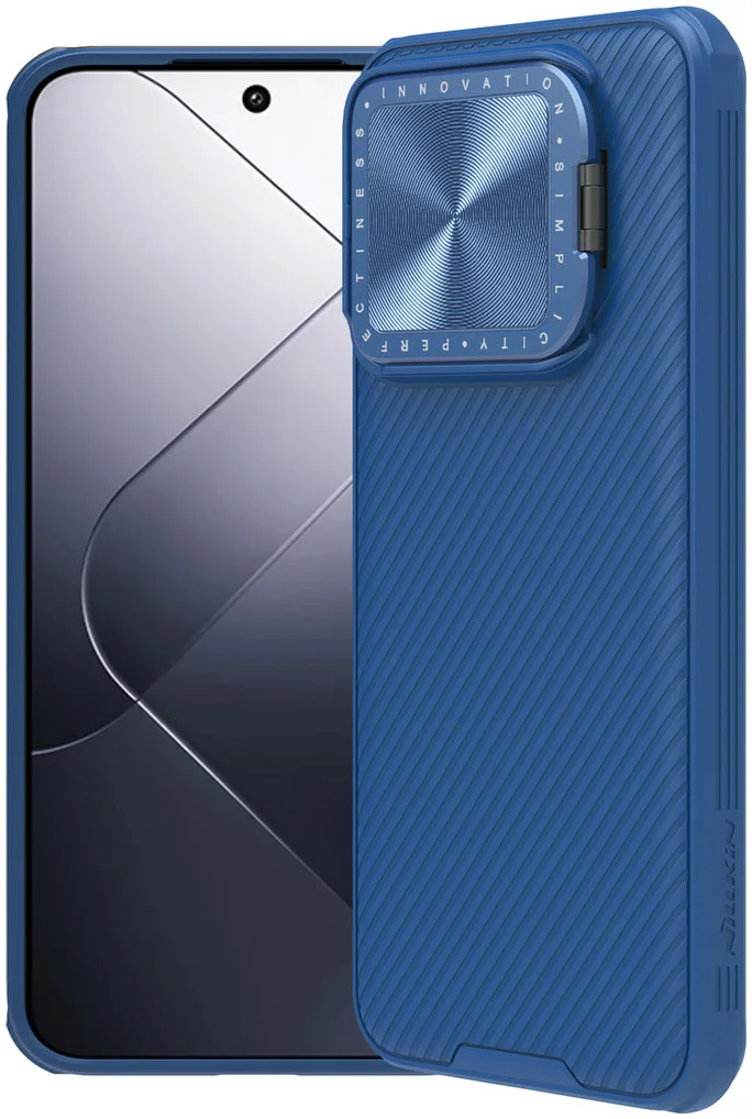 Nillkin CamShield Xiaomi 14 Hoesje met Camera Slider Back Cover Blauw afbeelding 2